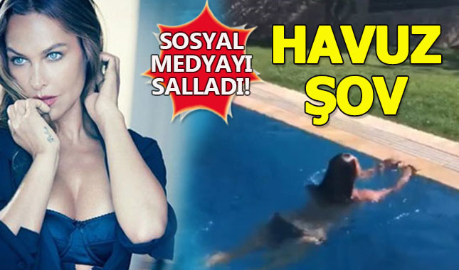 Hülya Avşar'dan sosyal medyayı sallayan havuz şov