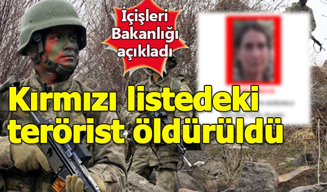 İçişleri Bakanlığı açıkladı: Kırmızı listedeki terörist öldürüldü