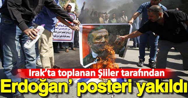 Irak'ta Erdoğan'ın posteri yakıldı