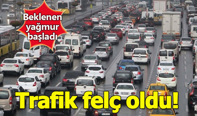 İstanbul'da beklenen yağmur başladı! Trafik durma noktasına geldi