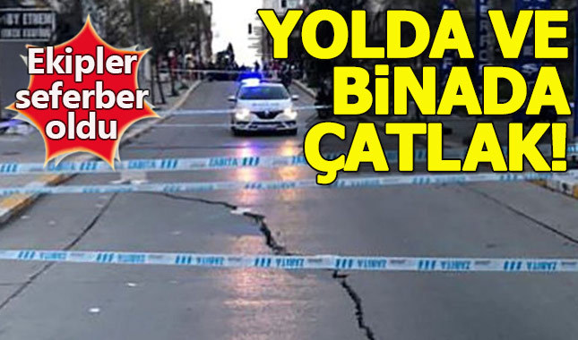 İstanbul'da bina ve yolda çatlak oluştu