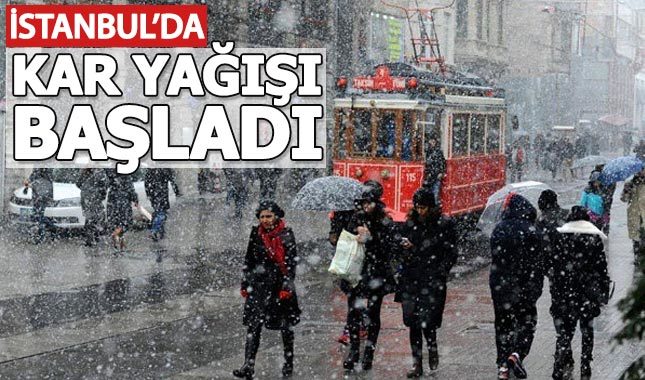 İstanbul'da kar yağılı başladı