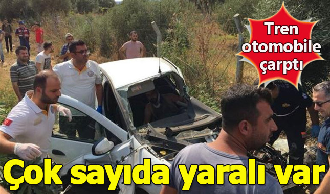 Tren otomobile çarptı! Çok sayıda yaralı var