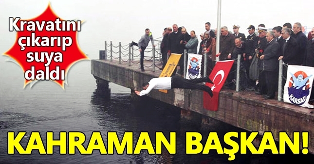 Kahraman başkan fenalaşan dalgıcı kurtardı