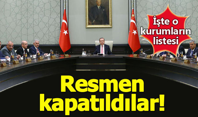 Kapatılan kurumlar hangileri?