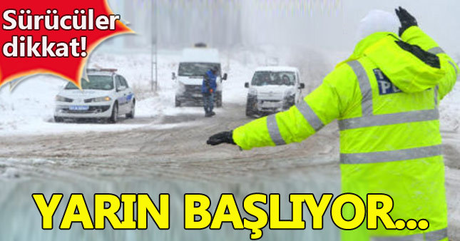 Kar lastiği uygulaması bu gece başlıyor