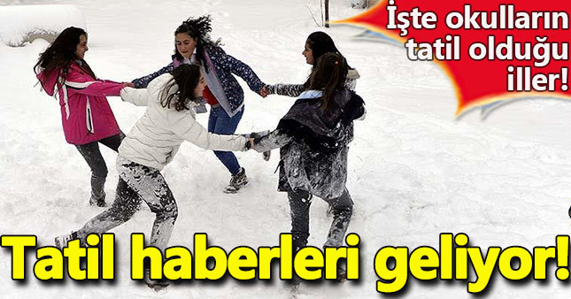 Kar tatili olan iller