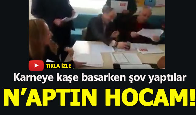 Karneye kaşe basarken coşan çılgın öğretmenlerimiz!