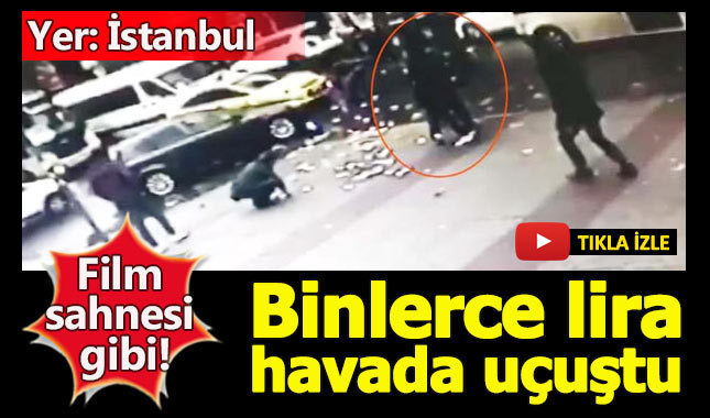 Kavga sırasında binlerce lira yola savruldu