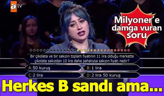 Kim Milyoner Olmak İster'de ters köşe yapan soru!