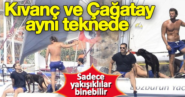 Kıvanç Tatlıtuğ, Çağatay Ulusoy'u teknesinde ağırladı