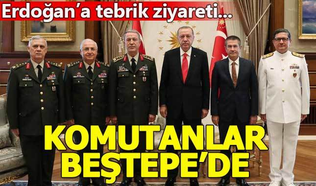 Komutanlardan Cumhurbaşkanı Erdoğan'a tebrik ziyareti