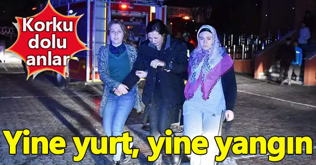 Konya'da kız öğrenci yurdunda yangın çıktı