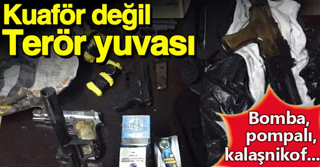 Kuaförden cephanelik çıktı