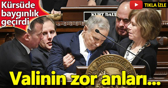 Kürsüde baygınlık geçiren vali