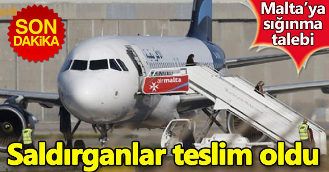 Libya uçağını kaçıran saldırganlar teslim oldu