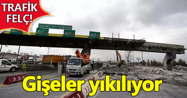 Mahmutbey gişelerinde yıkım başladı