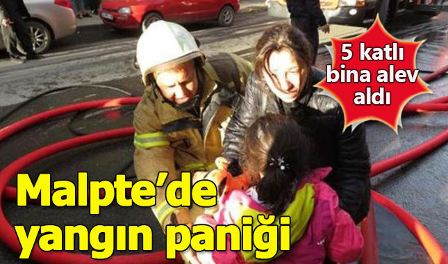 Maltepe'de 5 katlı binada yangın