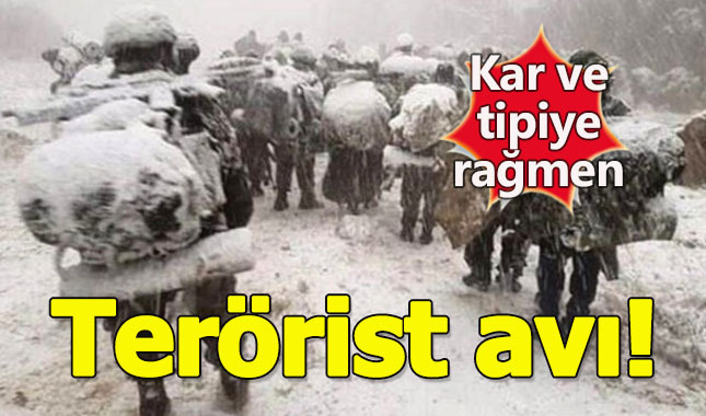 Mehmetçik, kar ve tipiye rağmen Kato dağında terörist avında