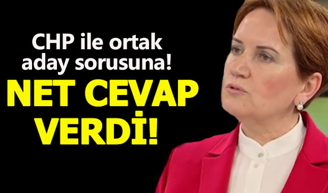 Meral Akşener'den CHP ile ortak aday sorusuna net yanıt!
