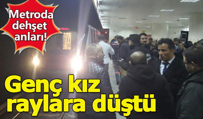 Metroda dehşet anları! Genç kız raylara düştü, seferler durdu