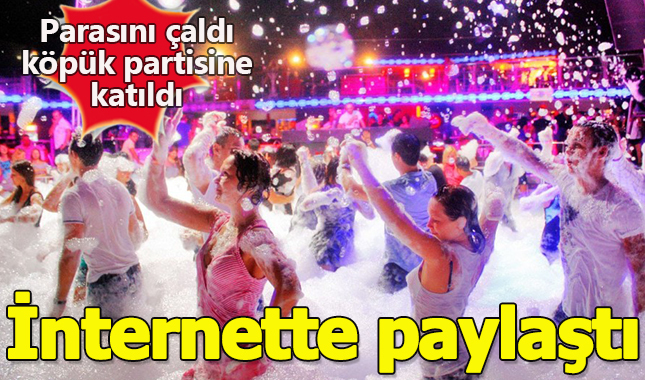 Arkadaşının parasını aldı köpük partisi fotoğraflarını sosyal medyada paylaştı