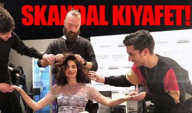 Nesrin Cavadzade'nin transparan kıyafeti olay oldu
