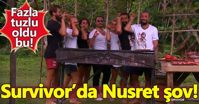 Nusret pişirdi, ünlüler tuzladı, Serhat espiriyi patlattı.