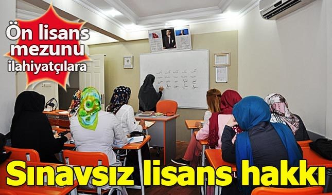 Ön lisans mezunu ilahiyatçılara sınavsız lisans kıyağı
