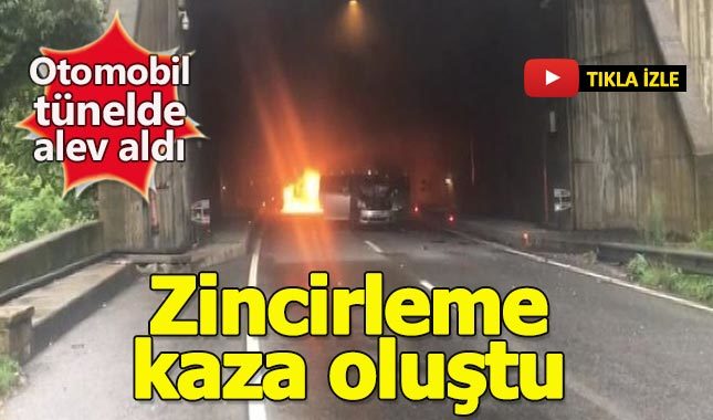 Ordu'da tünelde yanan araç zincirleme kazaya yol açtı