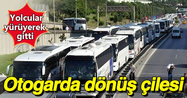 Otogarda tatil dönüşü trafik yoğunluğu oluştu