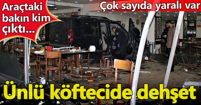 Otomobil köfteciye daldı: 13 yaralı