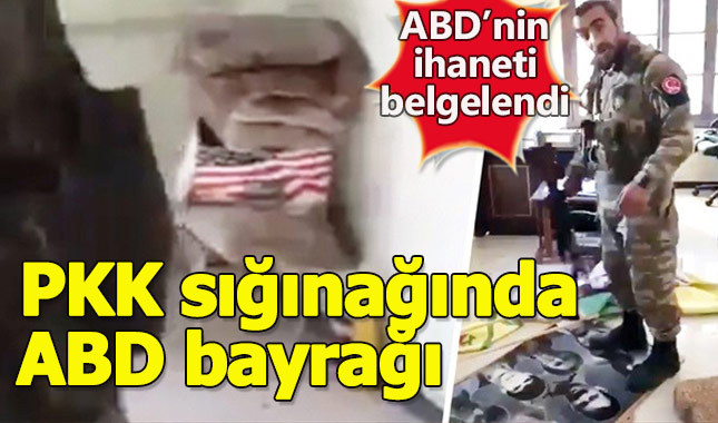PKK sığınağından ABD bayrağı çıktı