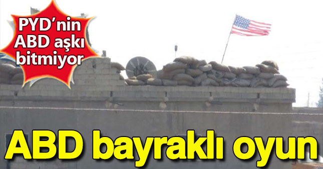 PYD denetimindeki Telabyad'da ABD bayrakları asıldı