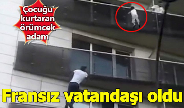 Paris'te balkondan düşmek üzere olan çocuğu kurtaran Malili adam Fransa vatandaşı oldu