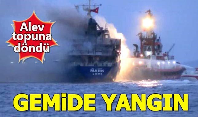 Pendik açıklarında kuru yük gemisinde yangın çıktı