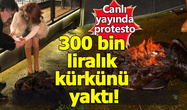 Pınar Eliçe, protesto için 300 bin liralık kürkünü yaktı