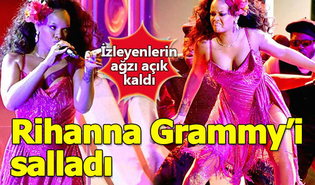 Rihanna Grammy ödüllerini salladı