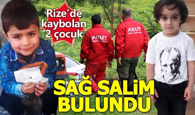 Rize'de kaybolan 2 çocuk sağ olarak bulundu