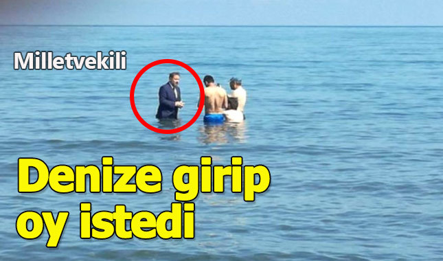Saadet Partisi milletvekili adayı denize girerek oy istedi