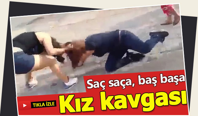 Saç saça baş başa kız kavgası