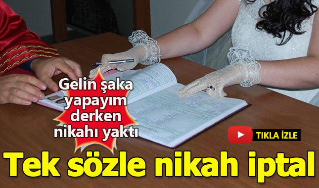 Şaka yapayım derken nikahı yaktı