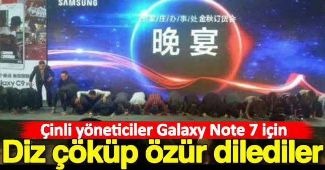 Samsung'un Çinli yöneticileri diz çöküp özür diledi