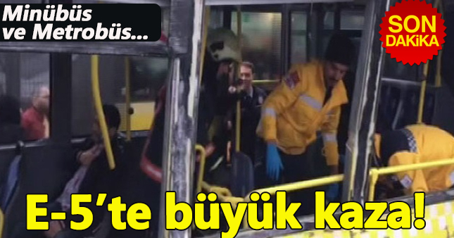 Servis aracı metrobüse çarptı! Yaralılar var