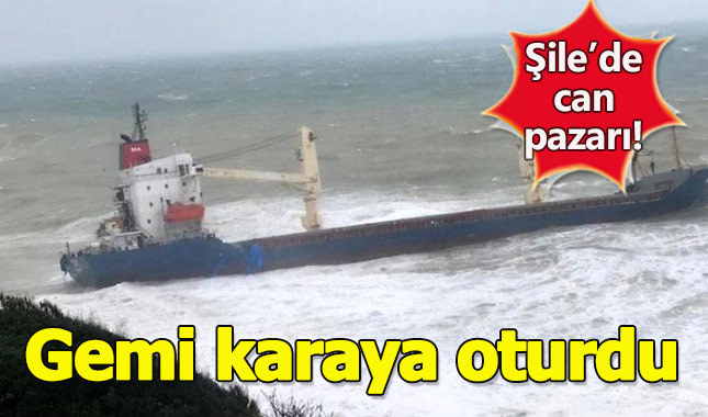 Şile'de kargo gemisi kıyıya oturdu