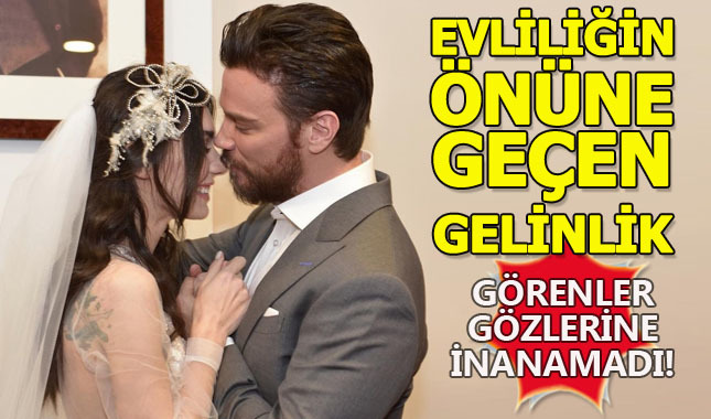 Sinan Akçıl ve Burcu Kıratlı evlendi, gelinliği gündem oldu