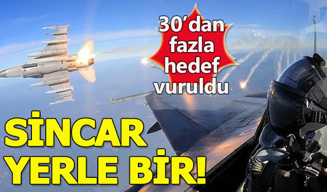 Sincar'da teröristlerin başına bomba yağıyor