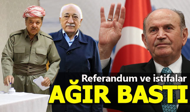 Siyasetin gündeminde darbe girişimi, istifalar ve IKBY referandumu var