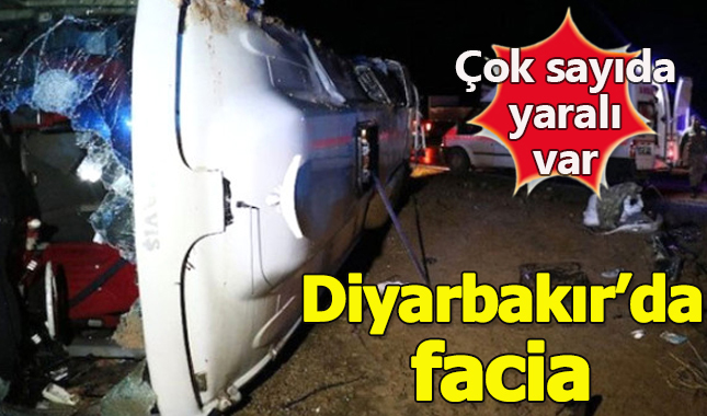 Son Dakika! Diyarbakır'da yolcu otobüsü devrildi: Çok sayıda yaralı var