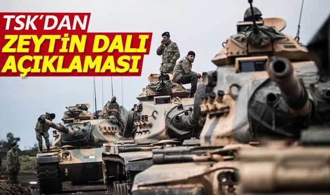 Son Dakika! TSK'dan Afrin açıklaması: 3524 terörist etkisiz hale getirildi